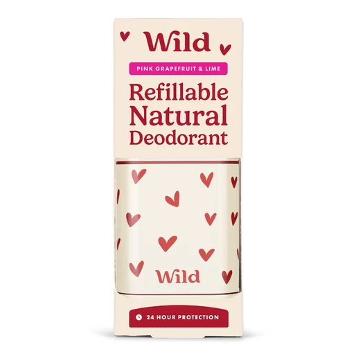 WILD Dezodorant STARTER Love Heart Case and Pink Grape 40gr
