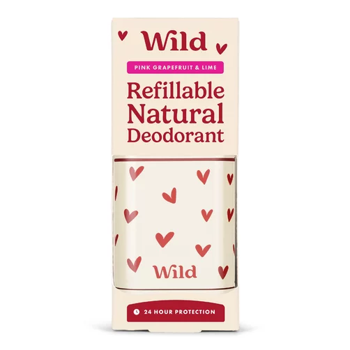 WILD Dezodorant STARTER Love Heart Case and Pink Grape 40gr