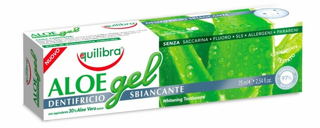 Zubná pasta „ALOE gel whitening“ s bieliacim účinkom, s 30% obsahom šťavy z Aloe Vera